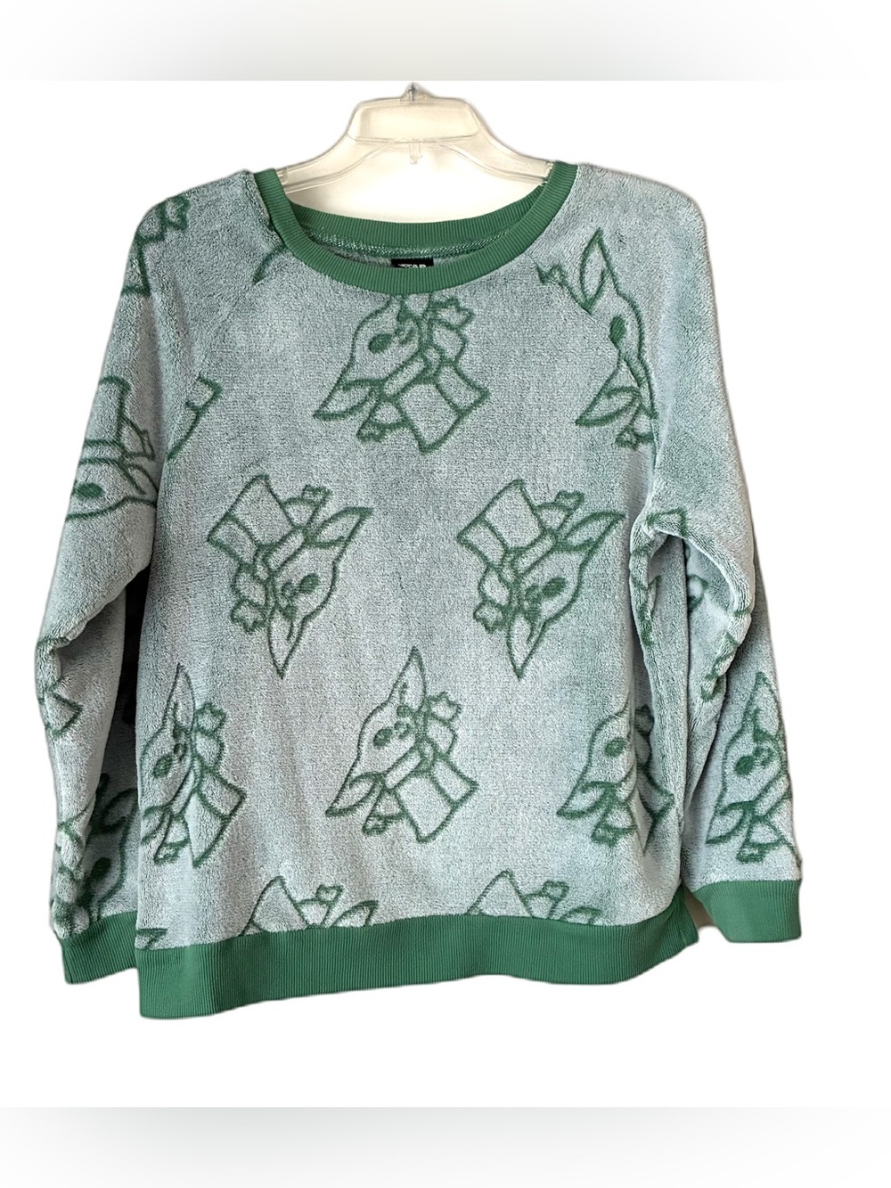 Star Wars Soft Sweatshirt, Sz. M, Green, Baby Yoda/Grogu, Ribbed Cuffs/Waistband